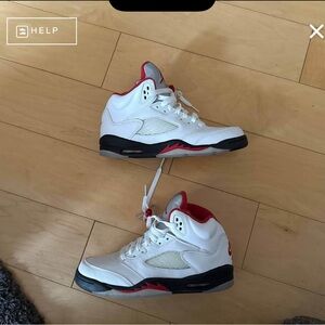 Jordan White and Red Sneakers with Air Cushioning
